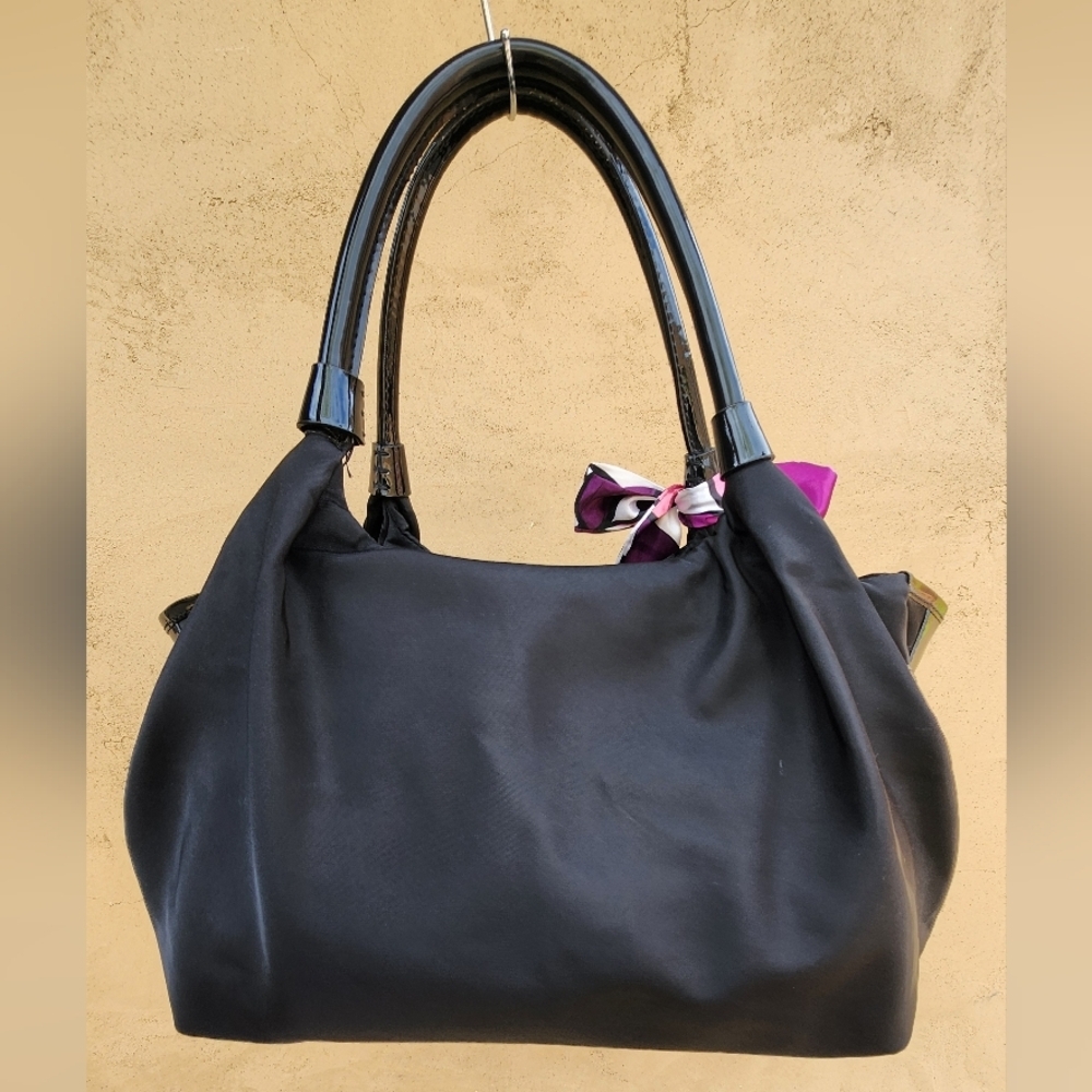 Kate Spade Stevie Classic Nylon Tote Black w/ Patent Leather Trim - Picture 6 of 12
